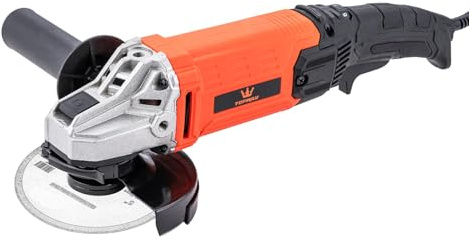 TOPWAY Corded Angle Grinder 115mm 125mm 1200W, 6 Variable Speed, Budget | Electric Grinder Power Tool for Home DIY and Light Tasks, Masonry Concrete Tile Metal Steel Grinding, Model 100190