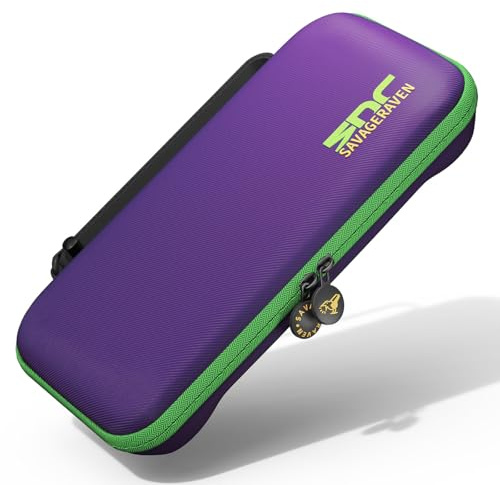 SAVAGE RAVEN by Skull & Co. Every Day Slim Carrying Case for Nintendo Switch 2: Portable Hard Shell Protective Travel Gaming Console Protection Case, Accessories, Storage, EVA Purple