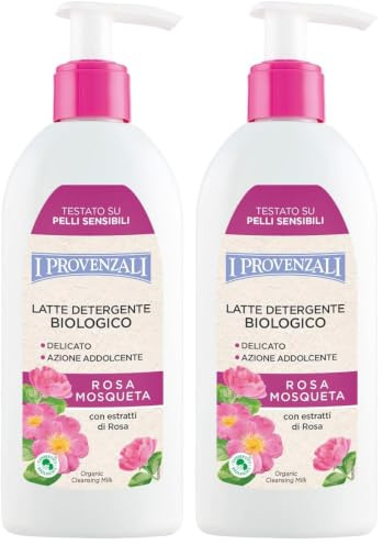 I Provenzali | Latte Detergente Biologico Rosa Mosqueta, 200 ml (Confezione da 2)