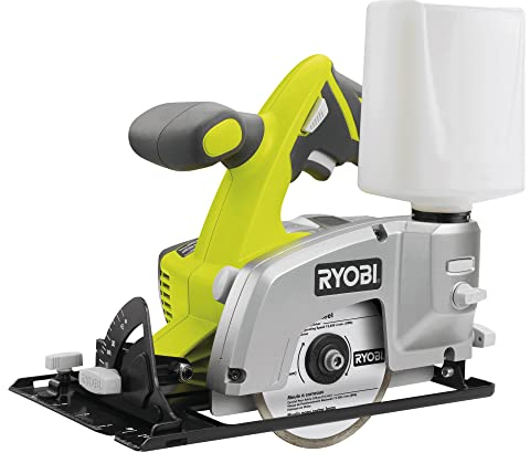 Ryobi LTS180M Sega Circolare a Batteria 18V per Piastrelle, con Lama Diamantata da 102mm, Batteria non Inclusa, per Ceramica, Marmo, Cemento e Granito