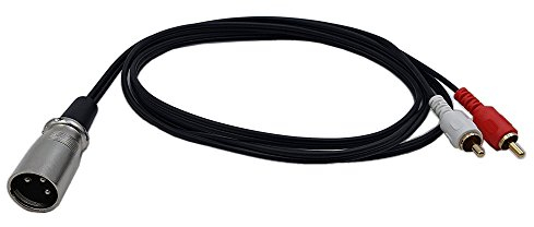 zdyCGTime 1,5 m/1.5 m XLR Y Splitter câble de raccordement, 1 XLR mâle vers 2 RCA mâle câble adaptateur prise stéréo
