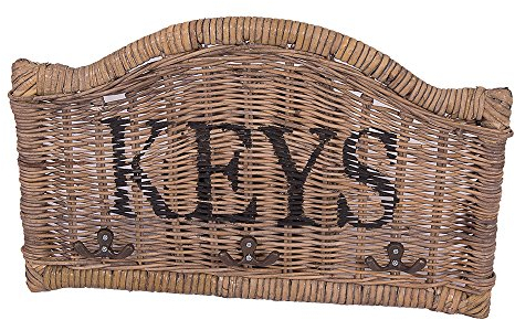 Vintage Line Schlüsselboard Keys halbrund Rattan Schlüsselhalter Naturrattan Schlüsselhaken Haken