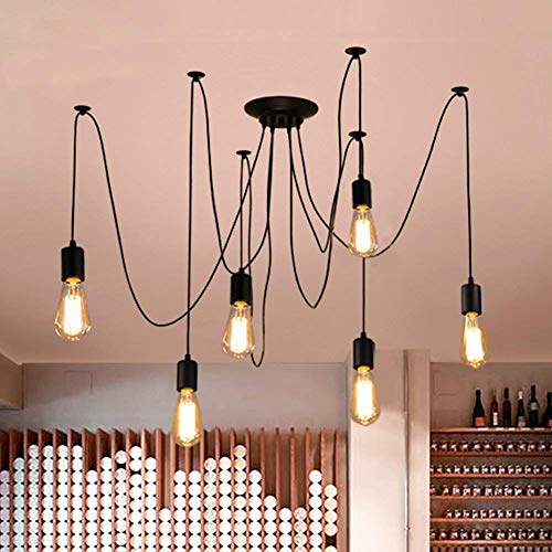 Lrpiyvo Kronleuchter Industrie Pendelleuchte Vintage Retro Spinne Lampe Hängend Deckenleuchte Hängelampe Pendellampe für Schlafzimmer Wohnzimmer Esszimmer