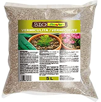 Flower - Vermiculit 5L | Natürlicher Ursprung | Nährstoffe und Düngemittel | Reguliert und stabilisiert Pflanzen | Höhere Wasserrückhaltekapazität, einzigartig, Substrat