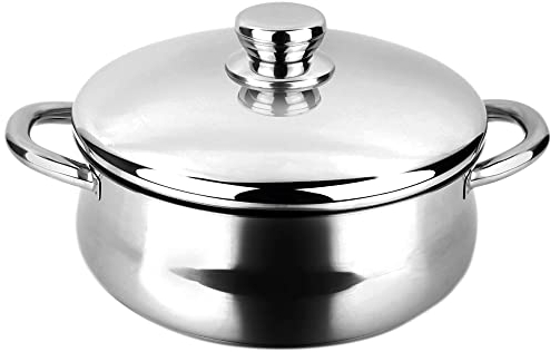 Fagor Silverinox Cazuela Inducción 20 cm, 2,8 Litros Acero Inoxidable 18/10, Tapa, Fondo Difusor de Triple Capa, Apto para Todas las Cocinas, Vitrocerámica, Gas, Horno, Lavavajillas