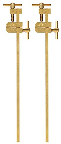 KAKURI Small Bar Clamps for Woodworking 5 HATAGANE Japanese Wood Clamps, Metal Parallel Clamps Tool Set 2 Pcs, Brass Gold, Made in JAPAN