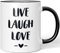JUNIWORDS Tasse, Live Laugh Love (1004235), Wähle Farbe, Schwarz
