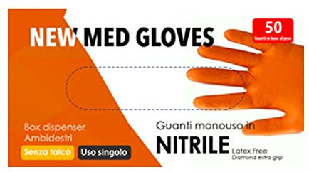 NEW MED GLOVES GUANTI MONO USO IN NITRILE PEZZI 50 MISURA L