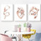 Pei-wall art Leinwandbild, 3 Stück, 50 x 70 cm, Rahmenlos, medizinische Anatomie, Poster, Blumen, Herz, Stethoskop, EKG, kreative Wandkunst, Bild, Krankenhaus, Heimdekoration