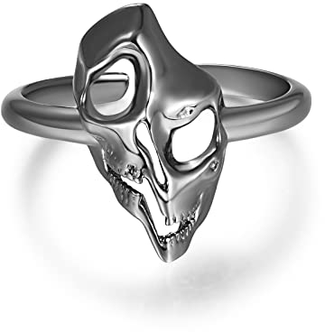 TANGPOET Totenkopf Ringe 925 Sterling Silber Daumenring Gothic Schädel Ring Offener Ring Halloween Schmuck Geschenke für Frauen Männer Jungen Mädchen