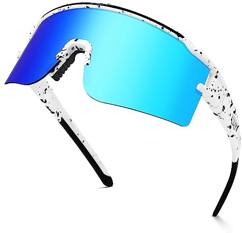 SPOSUNE Polarized Cycling Glasses with 3 Interchangeable Lenses for Women Men, TR90 Sports Sunglasses Running Baseball