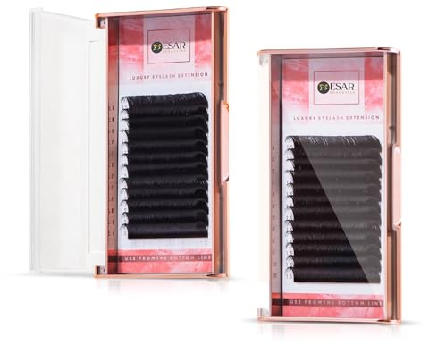 ESAR Falsche Wimpern Eyelashes Extensions I Wimpernverlängerung für das perfekte Makeup - 8-15mm C-Curl (0.07 C Mix), für perfekte Fake Lashes, langlebige Eyelash Extensions für Profis & Anfänger