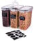 nuovva Cereal Storage Containers Set – Airtight Food Storage Container – Food Grade and BPA Free Dispenser with Flip Top – Kitchen Pantry Organiser – Ideal for Cereal and Cornflakes – 2.5L, 3pcs