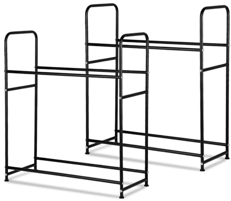 Sonnewelt Reifenregal 107 x 46 x 117cm für 8 Reifen, Höhenverstellung Reifenständer,mit Reifenschutzhülle, Ladekapazität 180kg Metall Felgenregal 2 Schichtenn, Reifen Regal,2 Stuck