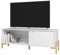 Meuble TV 65 Pouces Blanc 1 Porte Coulissante 2 Niches