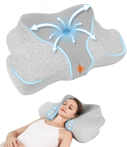 jiaao Nackenkissen Kopfkissen Memory Foam Kissen, Komfortables Schlafkissen für den Nacken, Ideal für Seitenschläfer, Rückenschläfer und Bauchschläfer, Waschbarer Kissenbezug, 64 x 39 x 13 cm
