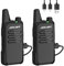 JUCJET T20 Radio Rechargeable pour Adultes, Mini Talkie-walkie d'extérieur avec 16 canaux, Silencieux VOX, Radio PMR sans Licence (Lot de 2)