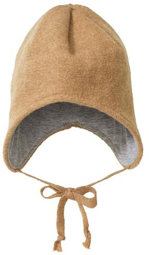 Disana WALK-MÜTZE, 100% Bio-Merinowolle GOTS, IVN Best – Futter: 100% Bio-Baumwolle | Besonders warme und weiche Wintermütze | Baby Kleinkind Kind Unisex | Made in Germany | Karamell Gr. 2