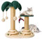 6 in 1 Interaktives Katzenspielzeug, Holz Katzenmöbel mit Hängenden Kugeln, Federn, Drehbar Smart Track Ball, Sisal- und Juteseil-Katzenkratzbaum für kleine und mittlere Katzen
