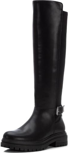 XTI - Stivale da donna con chiusura lampo, colore: nero, taglia: 37, Nero , 39 EU