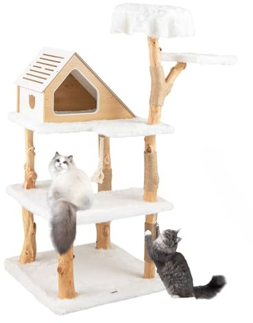 GYMAX 150cm Arbre à Chat à 5 Niveaux, Centre d'Activités pour Chat avec Condo Privé, 2 Perchoirs Supérieurs et 2 Larges Plate-Formes, Conception Ventilée, Bordures Scellées Sûres