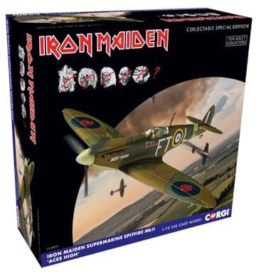 Corgi CC39215 Iron Maiden - Supermarine Spitfire MKII 'Aces High' Model Airplane - Diecast Planes Age 14+ & Aircraft Models for Ages 14+, Die Cast Plane, Toy Airplanes - Gift for Young Aviation Fans