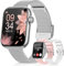 DEKELIFE 2025 Smartwatch Damen mit Telefonfunktion, 1,85'' Zoll Uhren Damen mit SpO2, 110+ Sportuhr, Herzfrequenz, Schlafmonitor, Menstruationszyklus, IP68 wasserdichte für iOS und Android, Silber