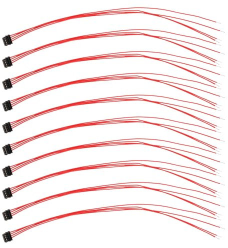 EMSea 10 Stück 4-poliges Micro-Susi-Buchsensteckerkabel 0,6 Mm Rastermaß Anschlussstecker Kompatibel mit Train-o-Matic SPP N 1F für Digitalen Zugdecoder 7 cm