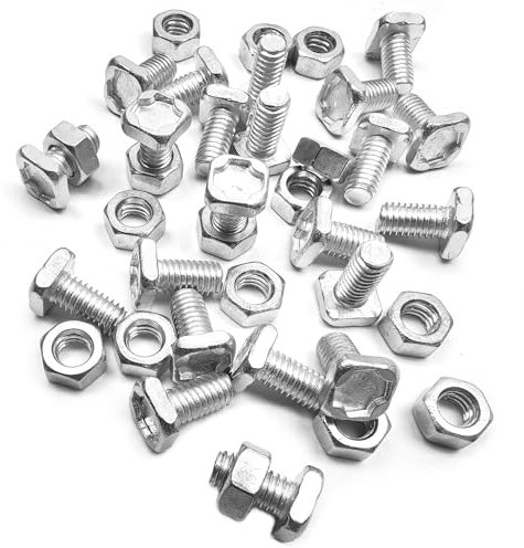 50 Pack Greenhouse Nuts and Bolts Square Head 10mm Aluminium Greenhouse Bolts & Nuts Greenhouse Accessories for Building Installing Repairing and Fixing Green House