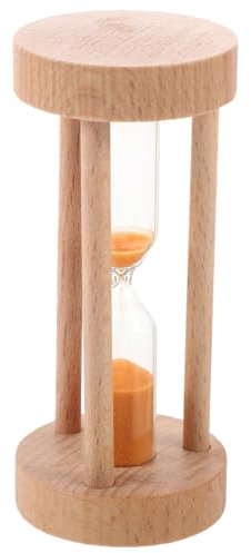SEWACC Mini Sabliers en Bois Sablier Rond en Bois De 3 Minutes avec Sable Coloré pour Les Jeux en Classe Le Bureau À Domicile (Orange)