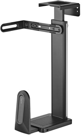 LogiLink EO0073 - PC-Halterung zur Untertisch- oder Wandmontage, Tragkraft bis 20 kg, Farbe: Schwarz
