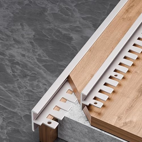 Treppenkantenprofil Einfassung Metall Stufenkantenprofil für Laminat Parkett und Fliesen - biegbar F-Form 90cm 3 Stück