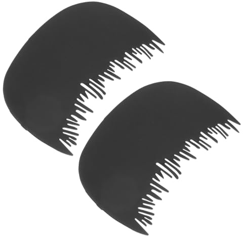 Zerodeko 2pcs Black Plastic Hairline Comb with Natural-looking Hairline and Easy to Carry Features, Hairdressing Comb Set Suitable for Men and Women to Conceal Hair Loss