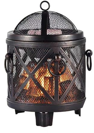 Wax Lume Candle Warmer Lamp – Electric Wax Melt Burner with Rustic Fireplace Effect, Flameless Scented Wax Warmer, Plug in for Essential Oils(Black)
