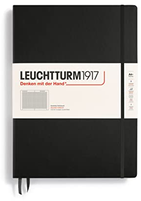 LEUCHTTURM1917 307959 Notizbuch Master (A4+), 233 Seiten, kariert schwarz