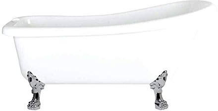 MILANO White 1710 x 740mm Freestanding Slipper Bath Chrome Claw Feet