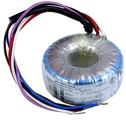 Sedlbauer Ringkerntransformator 30VA 2x24V für Audio, Industrie, Halogen und Schienen - 230V Eingangsspannung - 48V Seco