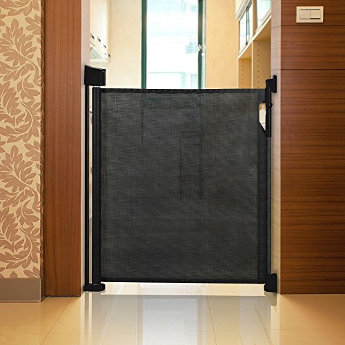 Safetots Advanced Retractable Safety Gate, Black, 20cm - 120cm, Retractable Baby Safety Gate, Roller Blind Safety Barrier, Advanced Locking System