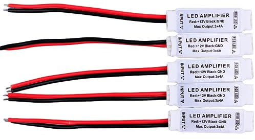 ZIJIA - Mini amplificador de señal RGB CC 12V 6A RGB para tira de luz LED flexible