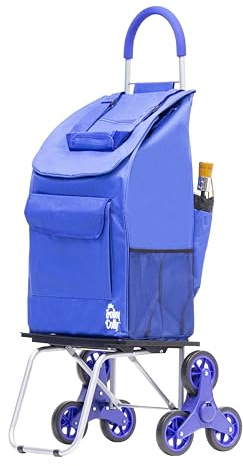 dbest products Bigger Trolley Dolly Treppensteiger blau Einkaufswagen, Polyester