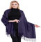 CJ Apparel Indigo Blau 100% Kaschmir Zweilagige Schals Pashmina Handgemacht in Nepal Schultertuch Schal Umschlagtuch NEU
