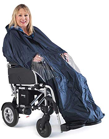 NRS Healthcare Electric Wheelchair Power Chair Cape - Waterproof and Cotton Lined, full length