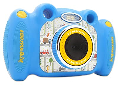 Kiddypix 'Blizz' Kinderkamera mit Webcam-Funktion, gummierte Außenseite, Integrierte Spiele, Blau