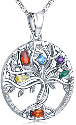 Friggem Colgante Arbol de la Vida, Collar de Plata Esterlina para Mujer, Regalo de la Joyería