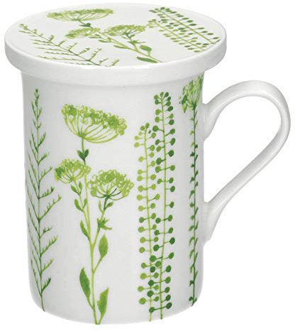 NEAVITA Tazza Infusiera VERDE in ceramica con coperchio e filtro acciaio
