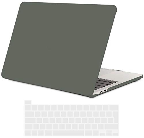 TECOOL Hülle nur Kompatibel mit MacBook Pro 16 Zoll 2020 2019 mit Touch Bar (A2141), Ultradünne Schutzhülle Hartschale Case mit Tastaturschutz (EU Layout), Armeegrün