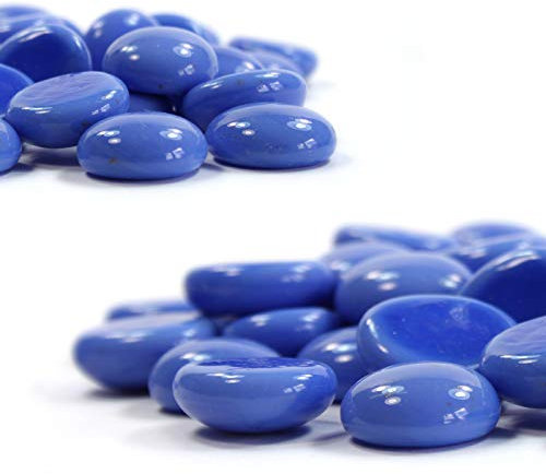 Steingrau 1kg Glasnuggets Korngrößen 17-20mm Opak Pastellblau