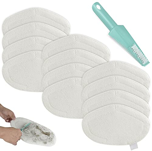 HTBAKOI Panni Scopa a Vapore Ricambi Compatibili con Vaporetto Polti sv440 12 Pezzi Panni Ricambio Lavabili Panno in Microfibra Accessori Compatibili con Smart 100 t (Alternativa a PAEU0332)
