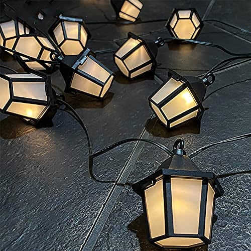 SUAVER Retro Solar Lichterkette Außen Solarlicht wasserdicht LED Lampen Retro-Laterne hängende Solar Außenleuchte,Ambientebeleuchtung, Vintage-Lichterkette für Bistro,Hinterhof,Party(20LED)