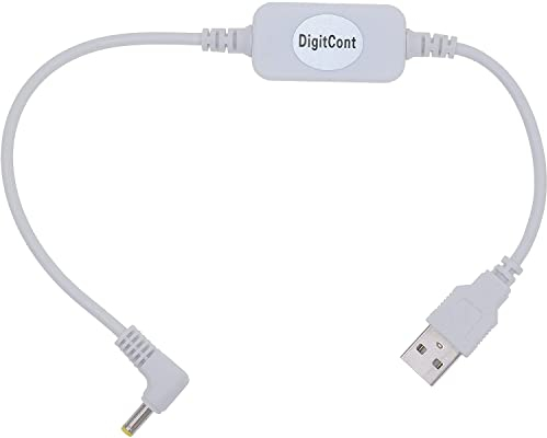 DigitCont USB-Netzkabel 5 V auf DC 12 V, kompatibel mit Dot und New Dot, USB-Spannungswandlungskabel, Netzadapterkabel (Weiß, 1 m (2023))